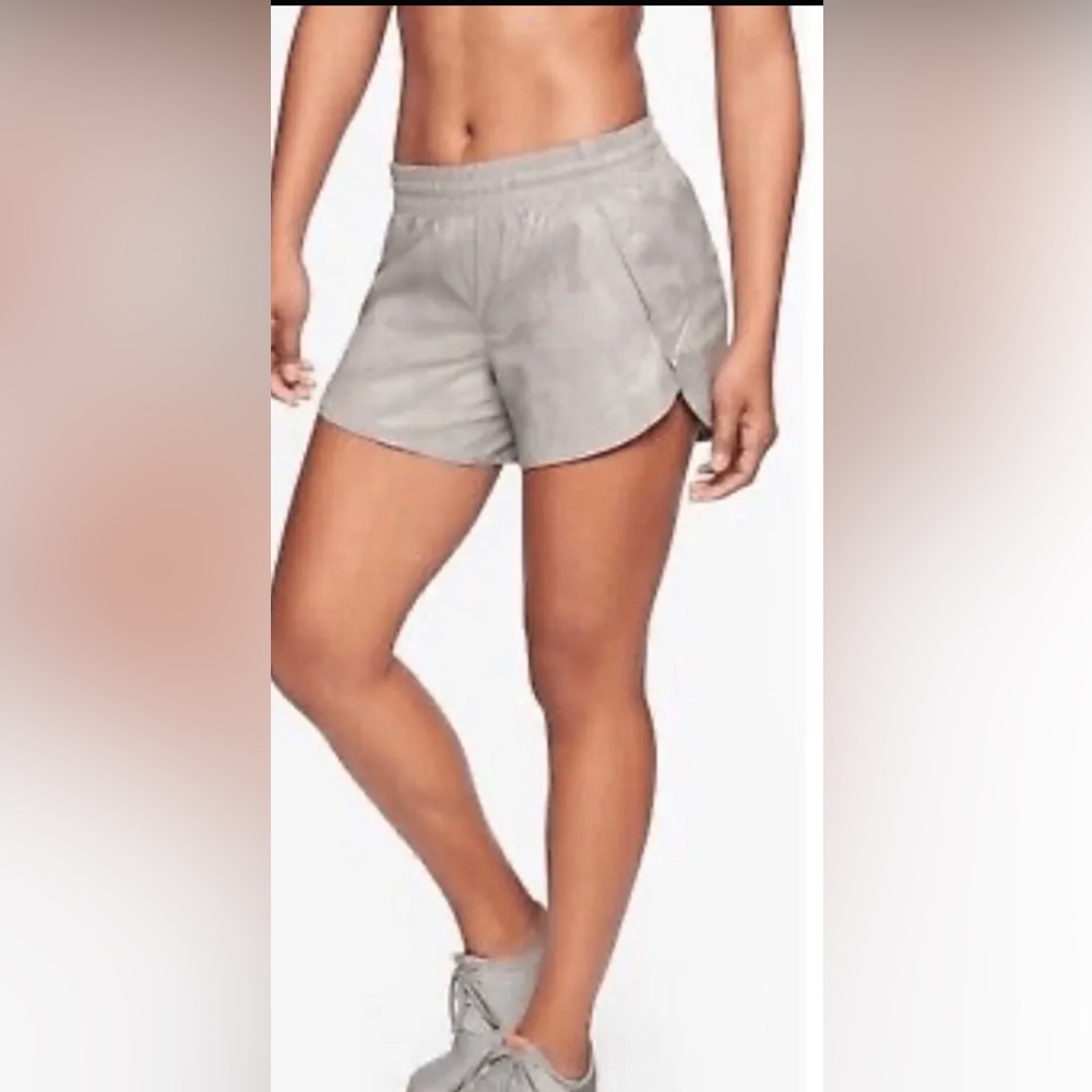 Athleta Shimmer Camo Racer Running Shorts